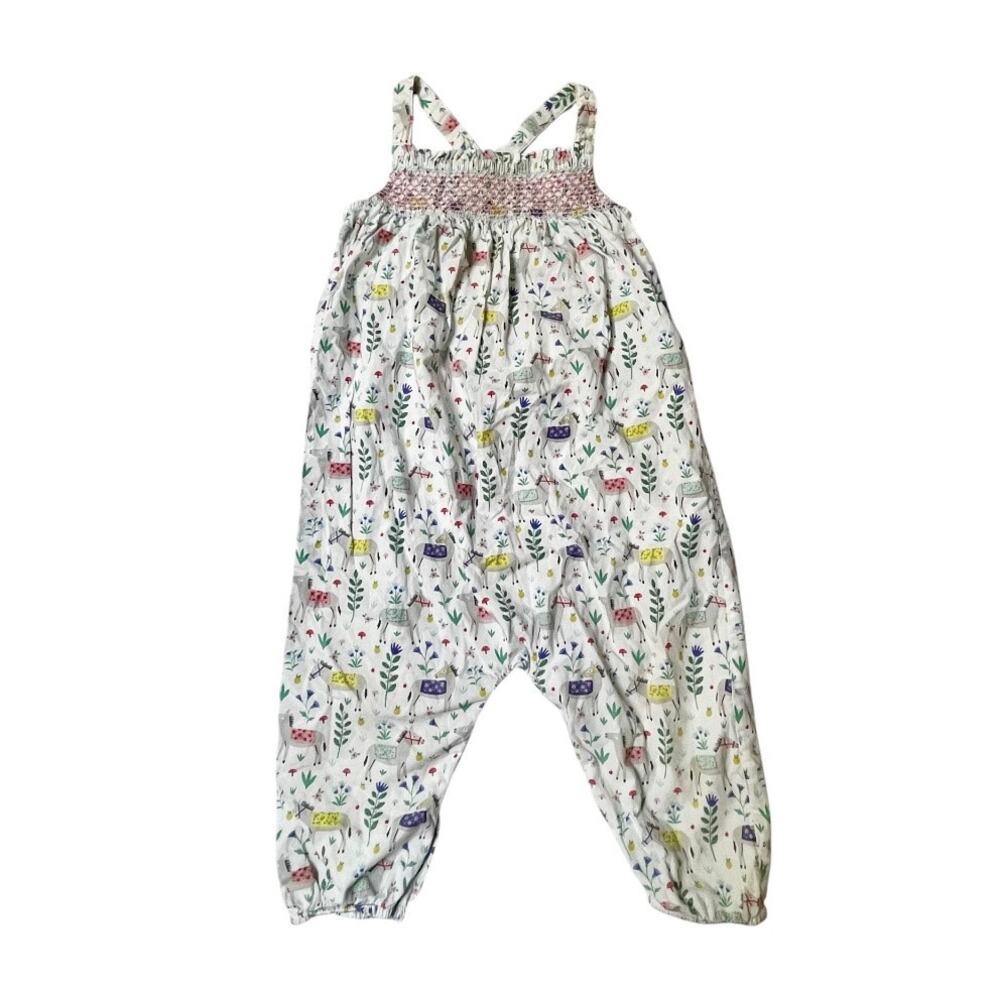 Baby Boden Floral Donkey Romper Jumpsuit Size 18-24m